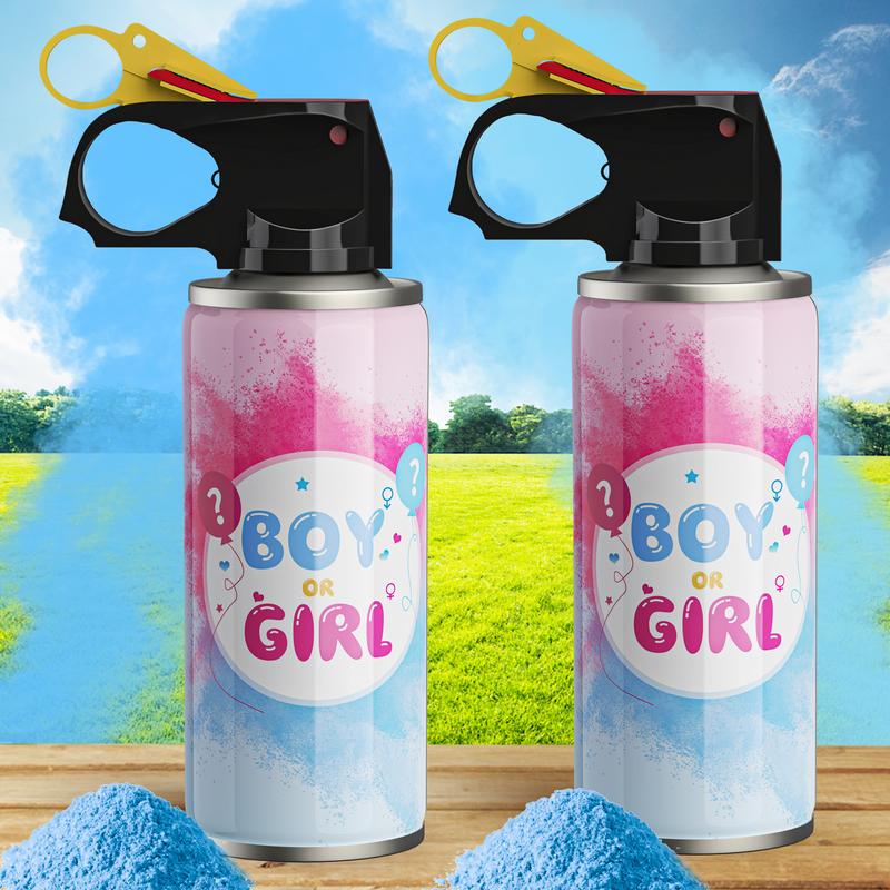 Gender Reveal Fire Extinguisher Color Blasters 2 Bottles for Baby Party Halloween Birthday Outdoor Activities Safe Corn Starch Confetti Spray