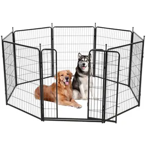 Garvee Heavy-Duty Metal Small Animal Playpen with Multiple Panels and Secure Gate, Foldable & Portable for Indoor and Outdoor Use, Suitable for Puppies and Small Pets, Rust-Resistant and Easy to Set Up, Various Sizes