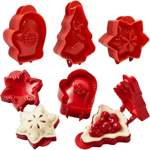 Hand Pie Molds Set of 6 Mini Christmas Hand Pie Molds for Baking Dough Presser Pocket Pie Molds Fits All Kind Of Festivals Parties Ideal for Festive Baking and Parties