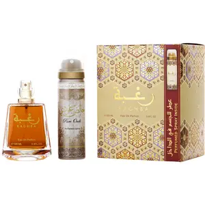 Lattafa Raghba Set-Eau De Parfum Spray 3.4 Oz & Deodorant Spray 1.6 Oz For Unisex