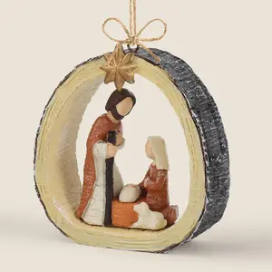 Christmas Ornaments 2026, Nativity Scene Christmas Tree Hanging Ornament, Nativity Xmas Tree Decorations for Winter Holiday, Birth of Jesus Decor Religious Gift for Family Friends and Christian