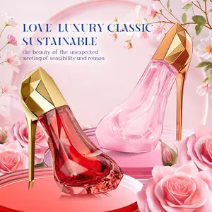 Glam Glass High Heel Perfume Bottle, 1.01oz Oval Shaped Fragrance for Women, Ideal for  Long Lasting Romantic Perfume,Valentine's Day Gift for Wife and Girl Friend Pink designer mini perfumes