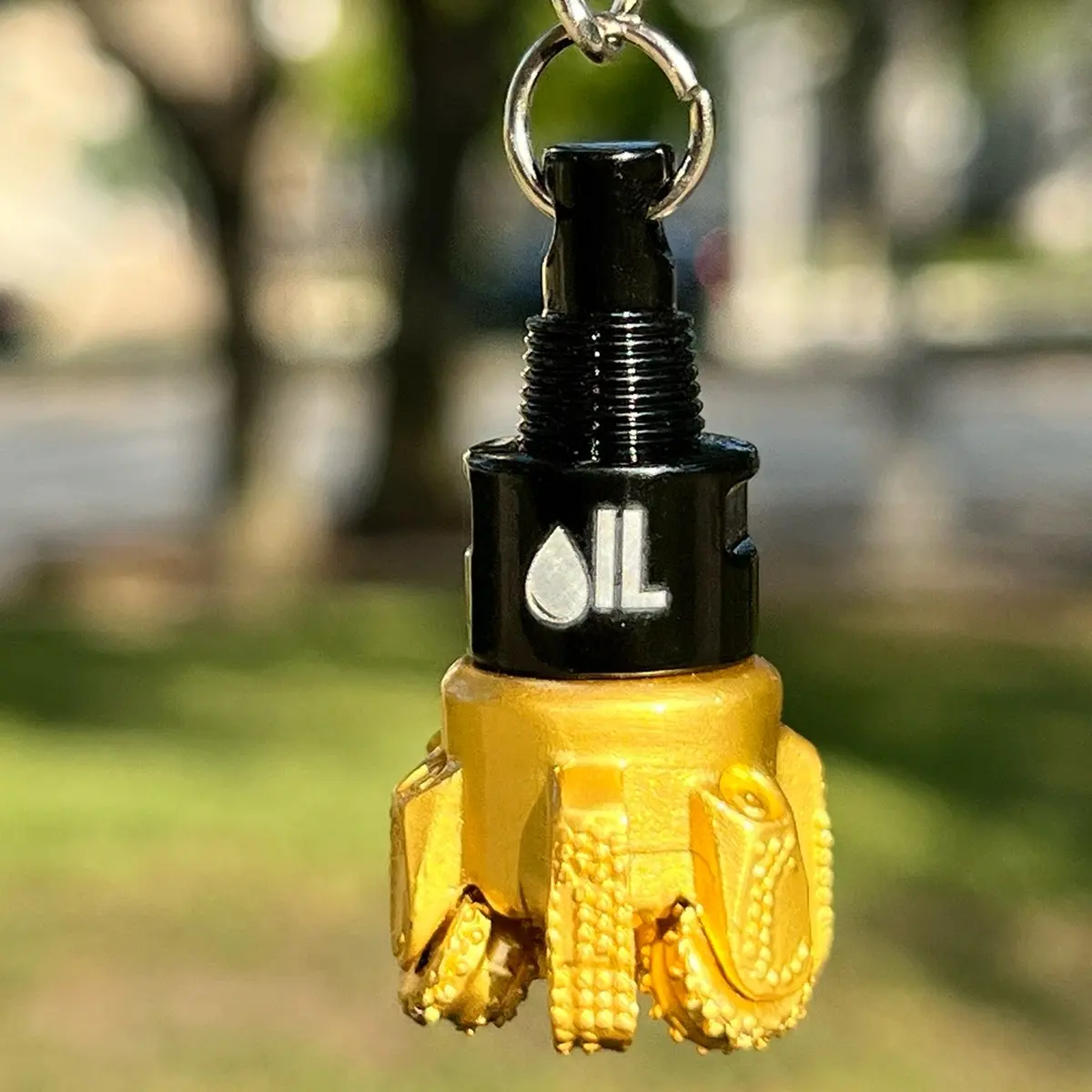 Oil drill bit keychain black and gold Oil drill bit keychain black and gold