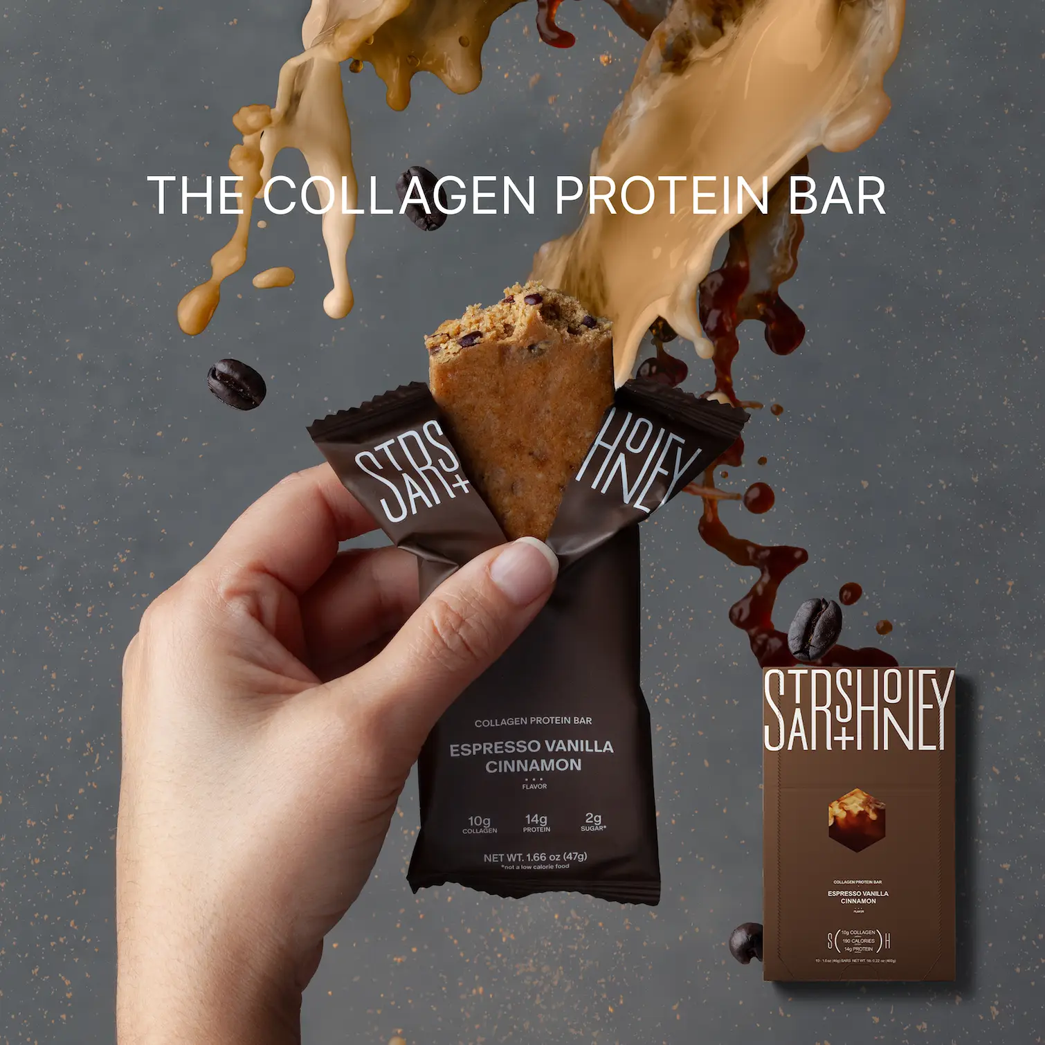 Stars + Honey | The Protein Bar – Espresso Vanilla Cinnamon, All natural ingredients with added collagen, Gluten Free, Dairy Free, Soy Free, No Seed O