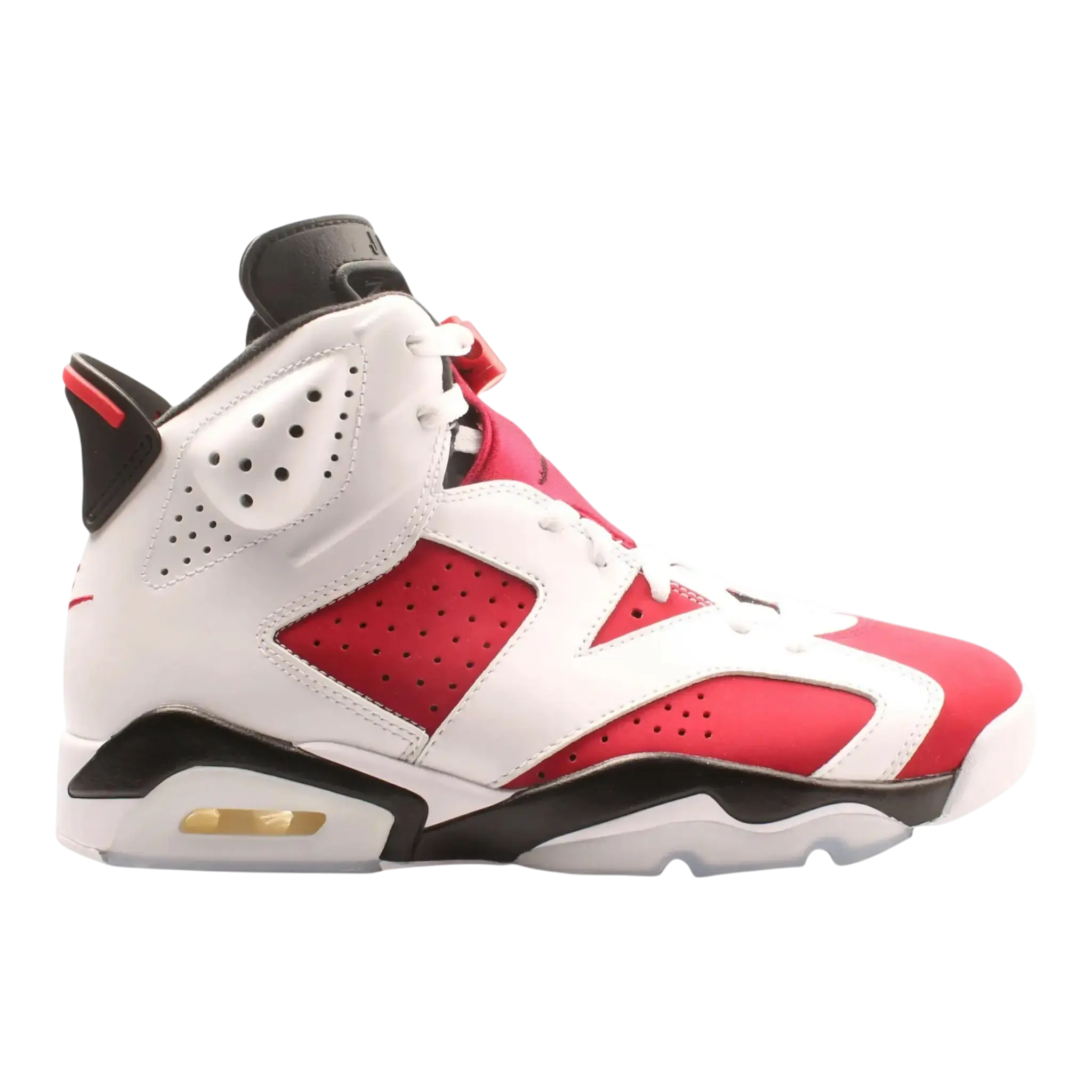 Jordan Air Jordan 6 Retro Basketball Shoe in White/Black/Carmine Leather | Men's