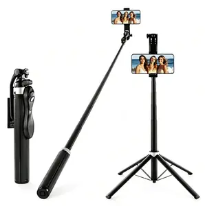 50" Phone Tripod Selfie Stick with Bluetooth Remote & Phone Holder, 360° Rotation, Compatible with iPhone & Android – Travel Vlogging & Content Creation