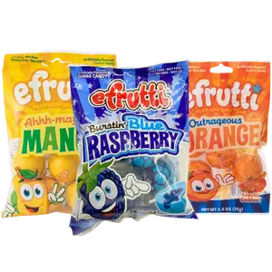 Efrutti Burstin' Blue Raspberry Gummi Candy with Liquid Center - 3 Packs