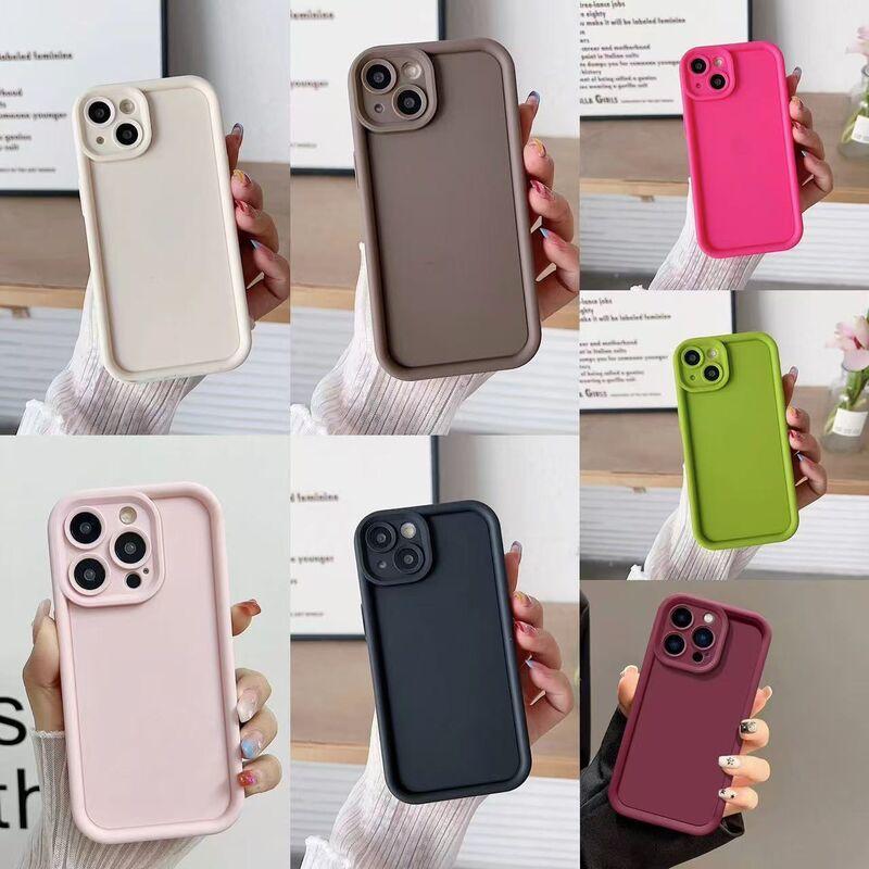 【Cute Phone Case】Dopamine Candy Color Phone Case for iPhone 17 16 15 14 13 12 11 XS Max XR X, Cute Aesthetic Matte Soft TPU Cover, Shockproof Anti-Fingerprint Anti-Slip Slim Lightweight, Full Body Protection Case for Women Girls