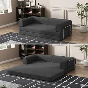 Garvee Convertible Sleeper Sofa Bed, Sleeper Sofa | Corduroy Fabric | High-Density Sponge | Fixed-Shape Frame, Modular Sofa Bed for Living Room Lounge Studio 78.7 * 39.4 * 29.6 Inch