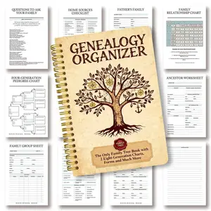 Genealogy Organizer Book, Paper Version Family Tree Management Template, Handwritten Genealogical Record, Essential Family History Tool
