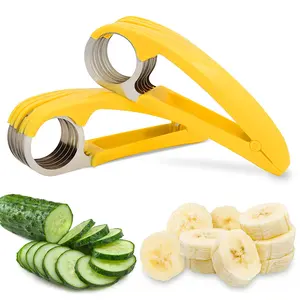 【TikTokShopBlackFriday】Banana Slicer Tool - Quick & Safe Fruit Cutter for Kids. Uniform Slices for Cereal, Oatmeal & Snacks. Dishwasher Safe Kitchen Gadget.