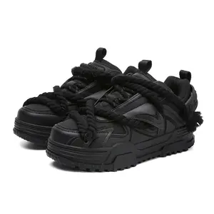 Q-AND Women's Skateboard Shoes - Black Mecha Style Casual Sneakers with Non-Slip & Shock-Absorbing Technology for Outdoor Sports Travel & Fitness