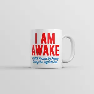 I Am Awake Please Respect My Privacy During This Difficult Time Mug Funny Novelty Cup - 11oz Funny Coffee Mugs Ceramic Printed Drinkware Cup