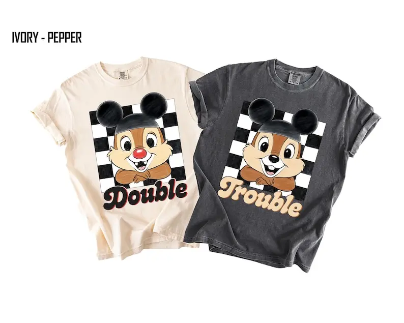 Chip And Dale Double Trouble Checkered Shirts, Couple Shirts, Family Shirts, Matching Shirt, Chip 'n Dale Shirt