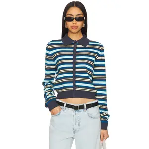 LIONESS Awakening Cardigan in Navy Stripe