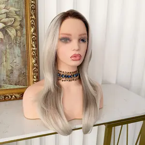 Lovestory Sadie Highlight Color Synthetic Lace Front Wigs for Women Heat Resistant Glueless Lace Front Wigs Free Part Medium Length