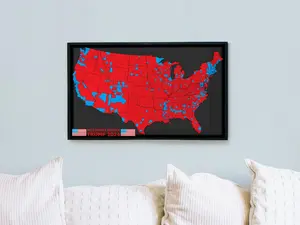 Trump 2024 Election Map Art Print MAGA Republican Poster, USA Campaign Map Posters (NO FRAME)