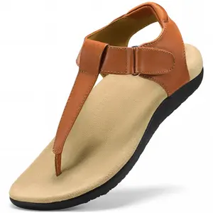Orthopedic Sandals for Women with Adjustable T-Strap & Arch Support Comfortable Suede Flip Flops for Walking Travel & Outdoor Hiking Footwear - Girl
