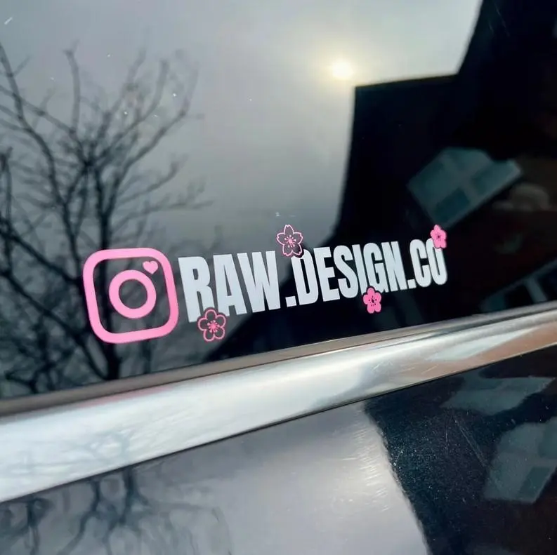 Custom Cherry Blossom Instagram Handle, Custom Instagram Name Vinyl Decal, Car Accessories For Women, Vinyl Car Decal, Sakura Flower Decal