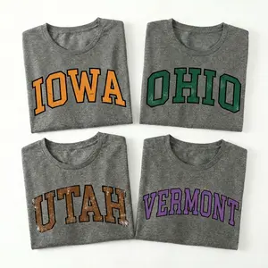 Minimalist USA 50 States Outline T-Shirt - Conversation Starter 'Where Are You From?' Graphic, Classic Fit Crew Neck Short Sleeve, Your Go-To Versatile Summer Essentia Crewneck Tshirt Top Top