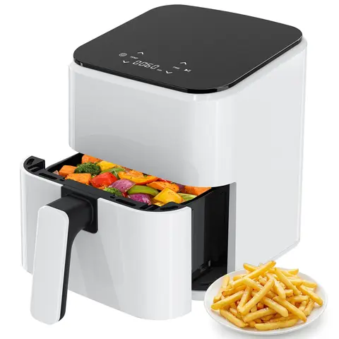 Sweetcrispy 3QT Compact Air Fryer - 4-in-1 Cooking Kitchen Appliance with 4-in-1 Versatility, Nonstick Basket, 400°F Crisping, Small-Space Countertop Design, 120V, Roast/Reheat/Dehydrate, 4lbs Capacity, 75% Less Fat Fries
