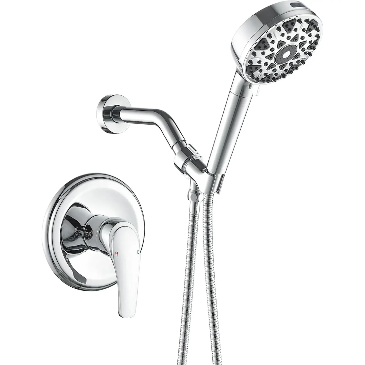 Shower Faucet Set with 7 Functions Handheld Shower  Filter Shower Combo Set Shower System Shower Trim Kit Chrome Polished