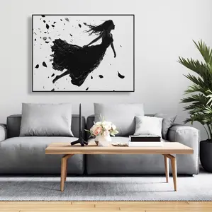 Pictorem C1FC3648IPJHB7 36 x 48 in. Floating - Black & White Framed Canvas Wall Art for Home Decor