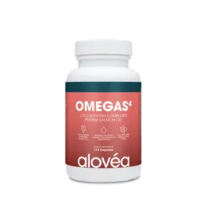 Alovéa Omegas4 – Natural Full-Spectrum Norwegian Salmon Oil Omega-3 with Enhanced Absorption & Bioavailability, 112 Capsules