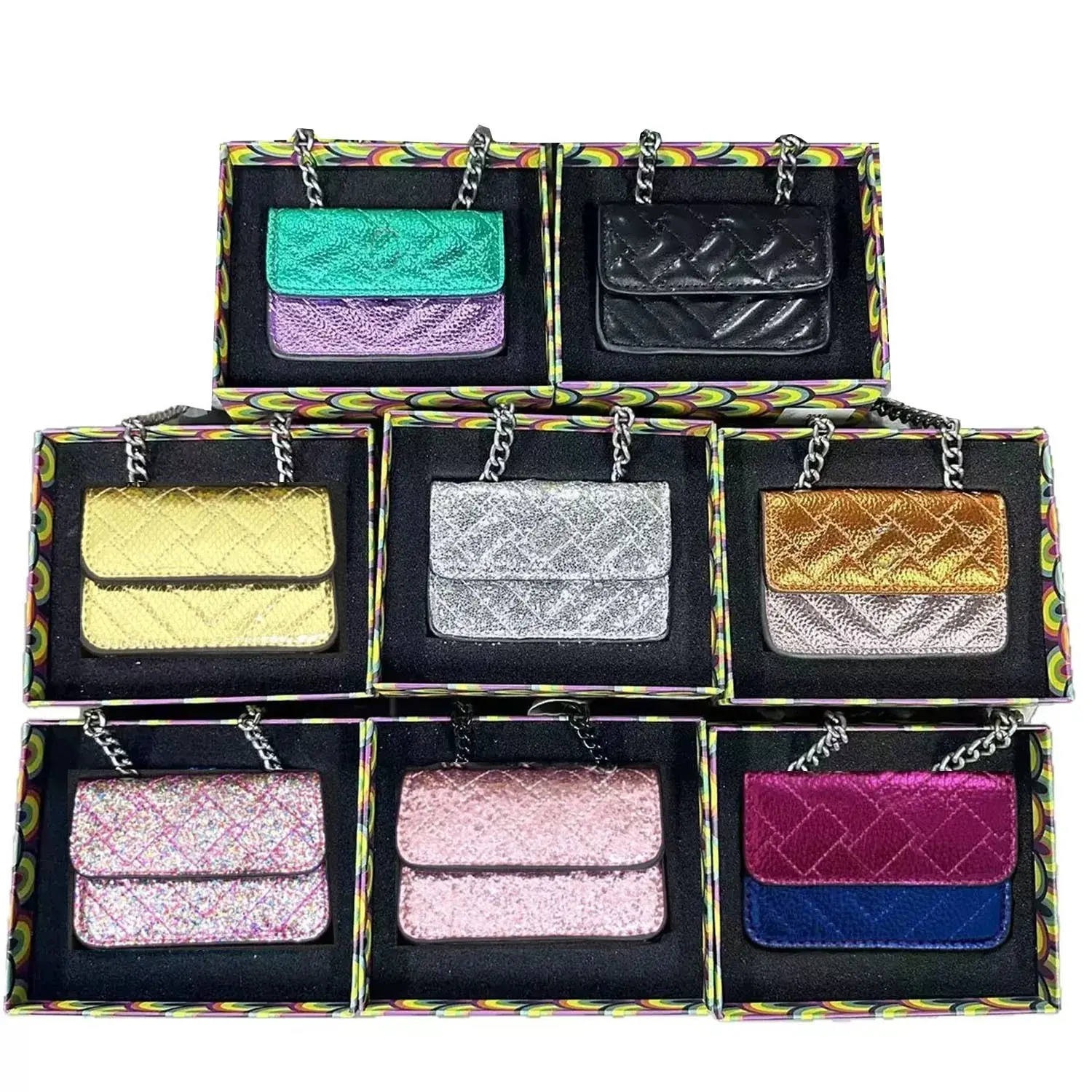 Patchwork Grid Stitching Chain Purse – Chic Everyday Shoulder Bag