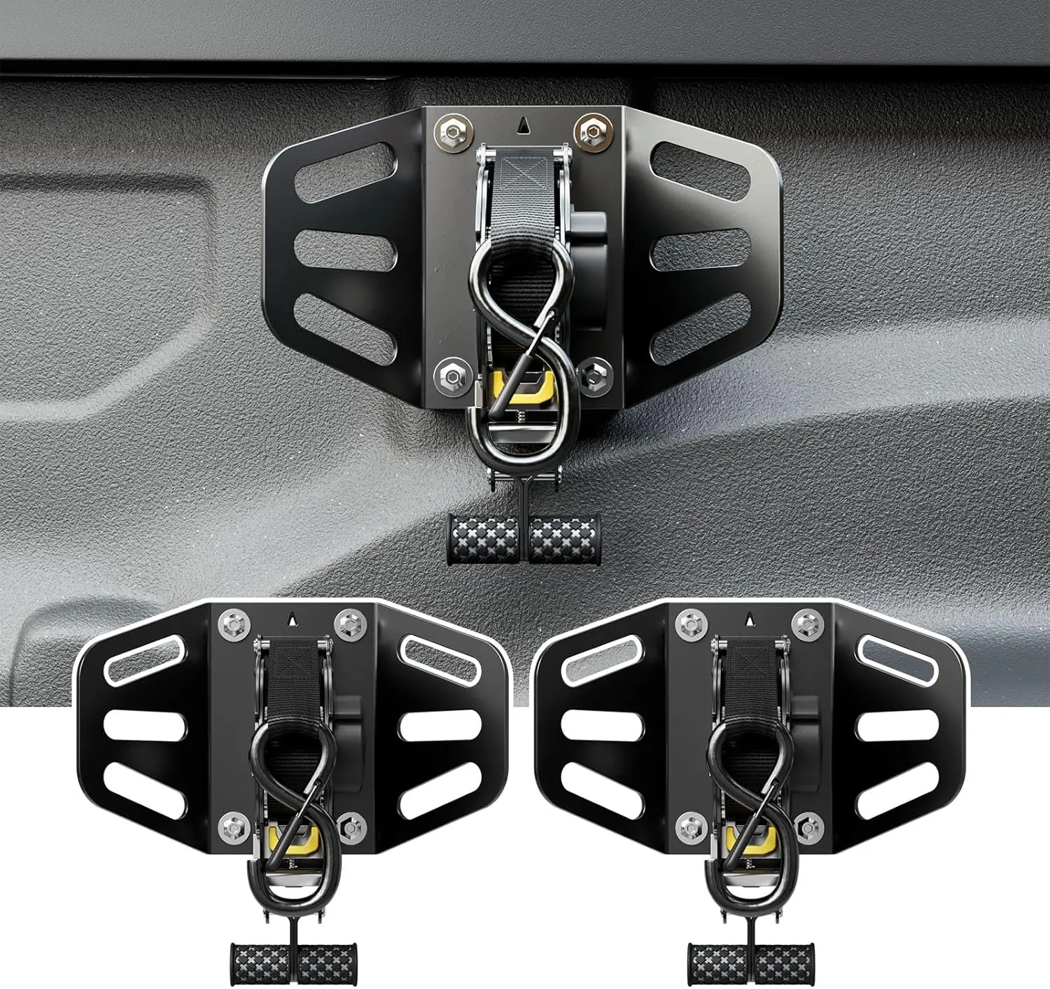 [Fits 19-26 RAM 1500] 2PCS Retractable Ratchet Straps Compatible with 2019-2026 Dodge Ram 1500 Retractable Tie Down Straps Replacement for 2019-2026 Dodge Ram 1500 Accessories