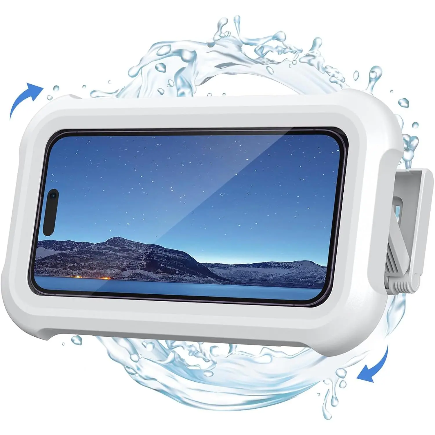 Waterproof Shower Mobile Phone Holder - 480° Rotatable Retractable Adjustable Bathroom Wall Mount Stand with Anti-Fog Sponge, Easy Installation for 4-7" iPhone, Android Devices & Cellphone Accessories, Plastic