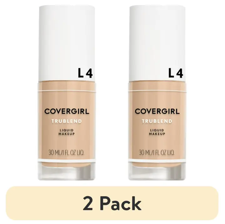 (2 pack) COVERGIRL TruBlend Oil-free Liquid Foundation, L-4 Classic Beige, 1 oz, Lightweight Foundation