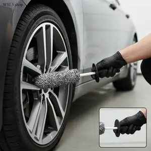 Blue Microfiber Car Wheel Brush Set – Durable Tire & Rim Cleaning Brushes, Auto Detailing Tool for Car Wash, HUB & Wheel Care, Scratch-Free Soft Bristles, Professional Garage & DIY Car Maintenance Kit