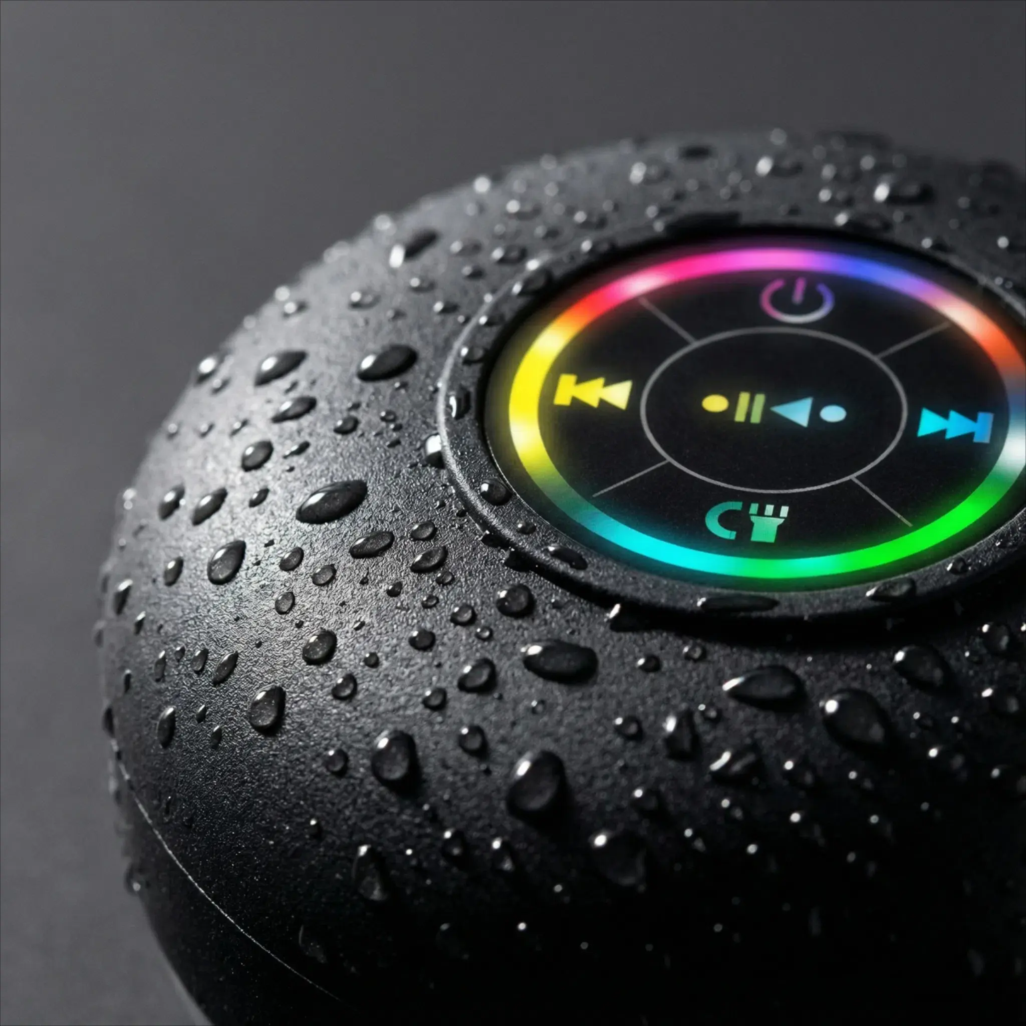 Matte Skin-Feel Waterproof Outdoor Design Stereo Speaker - Strong Suction Cup Bluetooth, Hands-Free Call, LED Lighting Color Lights, Mini Portable Home/Camping Subwoofer