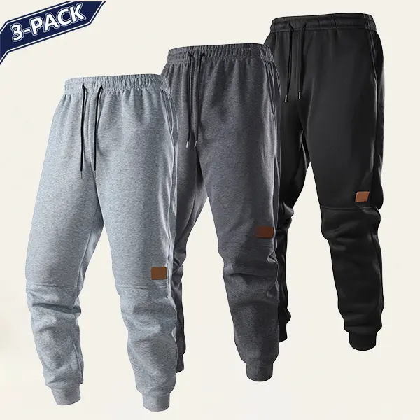 Men'S Solid Loose Minimalist Relaxed Sweatpants 3-Pack, Versatile Year-Round Sports Trousers, Ideal For Autumn-Winter Sweats,Solid Fashion Sweatpants,Fashionable Jogger Sweatpants,Casual Sport,Gray Season,Loose Casual Workout Elastic Lightweight
