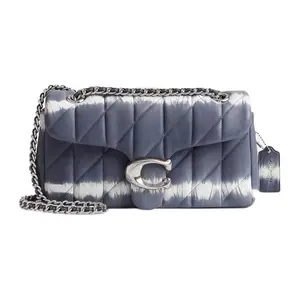 Coach Tabby 26 Quilted Tie-Dye Nappa Leather Shoulder Bag in Silver and Midnight Navy for Women