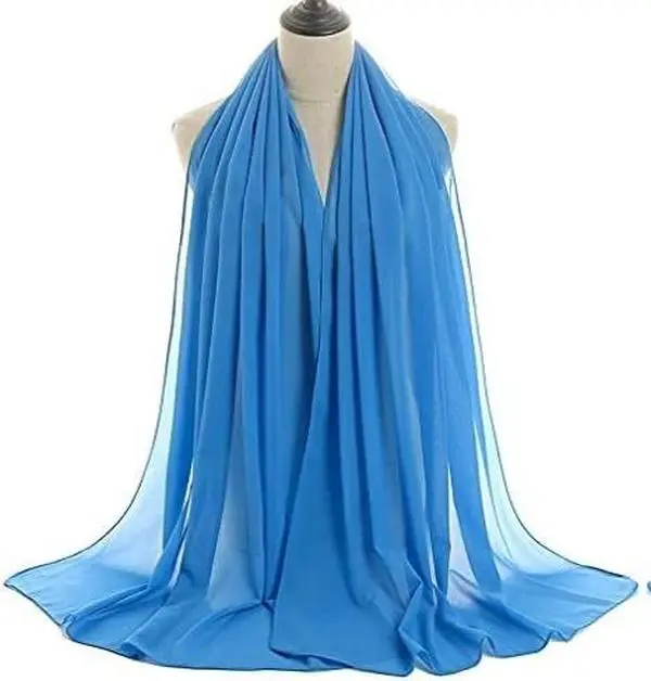 Lightweight Solid Color Chiffon Scarf for Women – Breathable Long Shawl Wrap, Soft & Sun-Proof Fashion Accessory