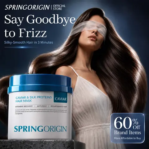 Springorigin Collagen Hair Mask – Repairs Dry and Damaged Hair – Deep Nourishment and Intense Shine, Intensive Deep Repair Treatment for All Hair Types, Plex Forte for Hair, Suitable for all hair types, including curly and straight hair#Summervibes③