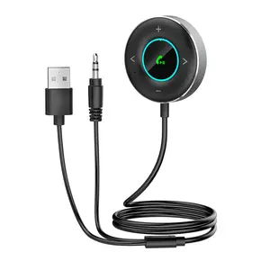 Car Bluetooth-compatible Transmitter, Home Audio Receiver, 5.0 Aux Output Music Receiver, Wireless Audio Adapter, Portable Hands-Free Kit, FM Transmitter