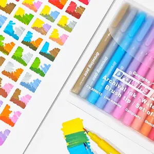 Painted 12 color marker set, multi-functional color marker for student and office use, art supplies for painting and sketching, multi-functional and vivid marker for creative projects