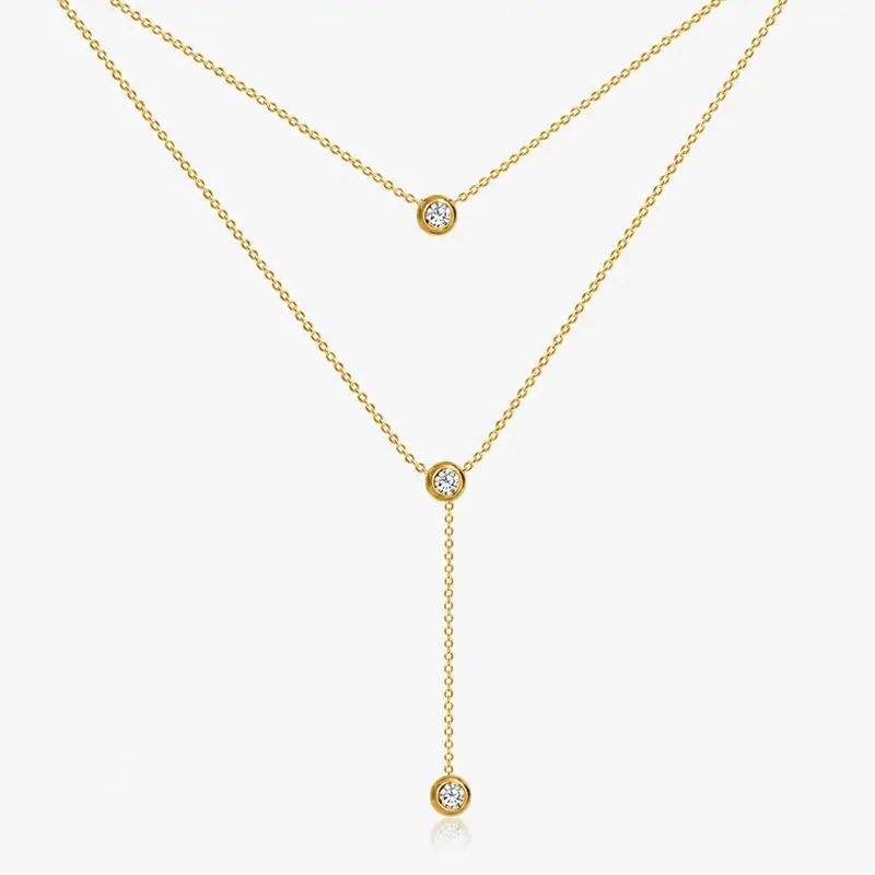 EVRY JEWELS Gold or Silver Plated Women's Hypoallergenic Dahlia Lariat Necklace
