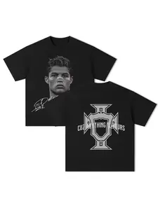 Cristiano Ronaldo Neymar American Football Star Print Short-sleeved T-shirt Men Women Clothing Athleisure Print Fashion Oversize Tee  Comfortable and breathable