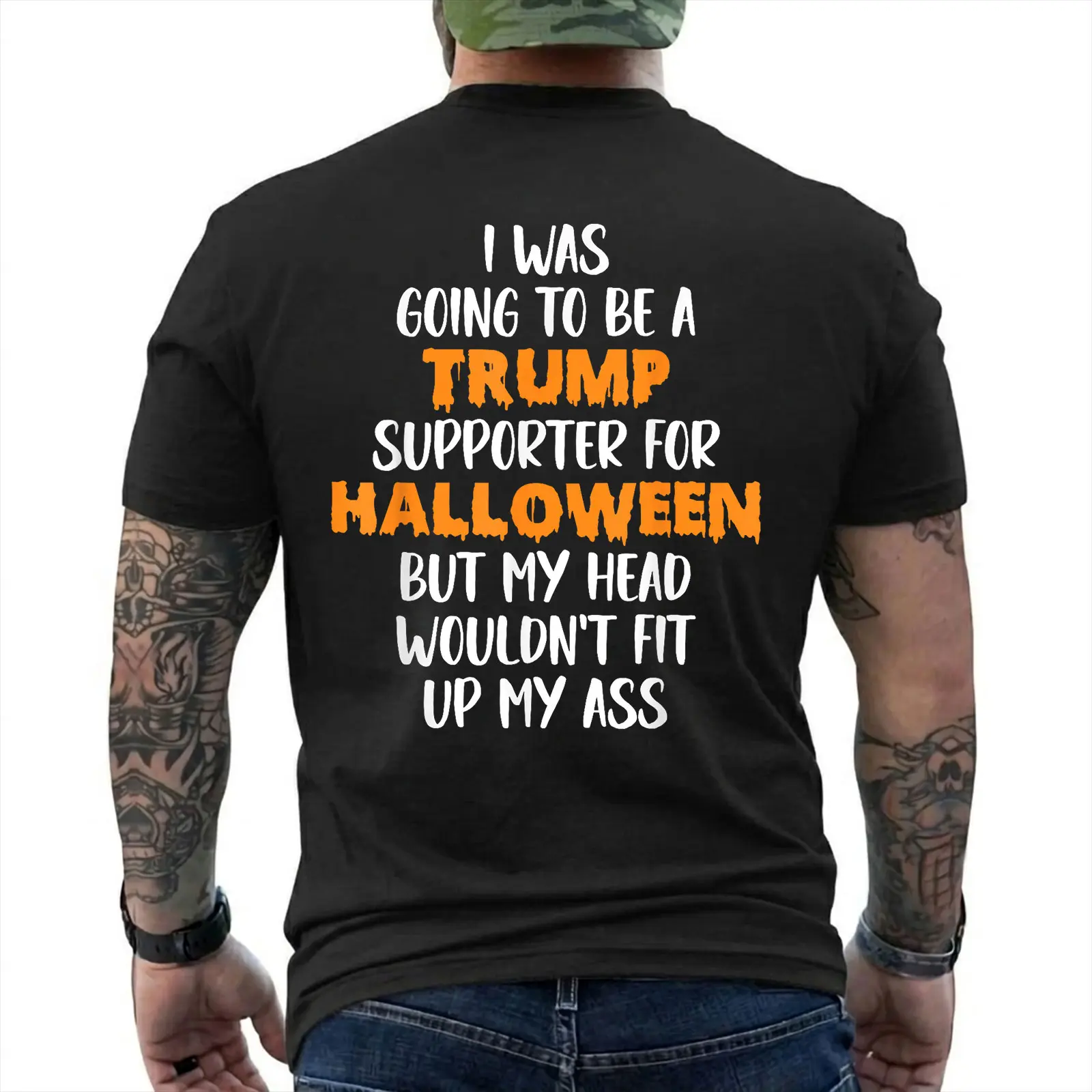 Anti Trump Halloween Shirt, Trump Supporter Halloween Costume Joke Tee, Funny Liberal Political Humor, Anti MAGA Gift, Unisex Graphic T-Shirt