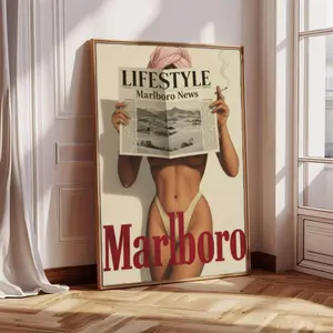 [Sale Up To 45%] Vintage Cigarette Western Poster Print  -Inspired Art Vintage Model Bikini PosterWestern Americana Wall ArtRetro Poster Decor