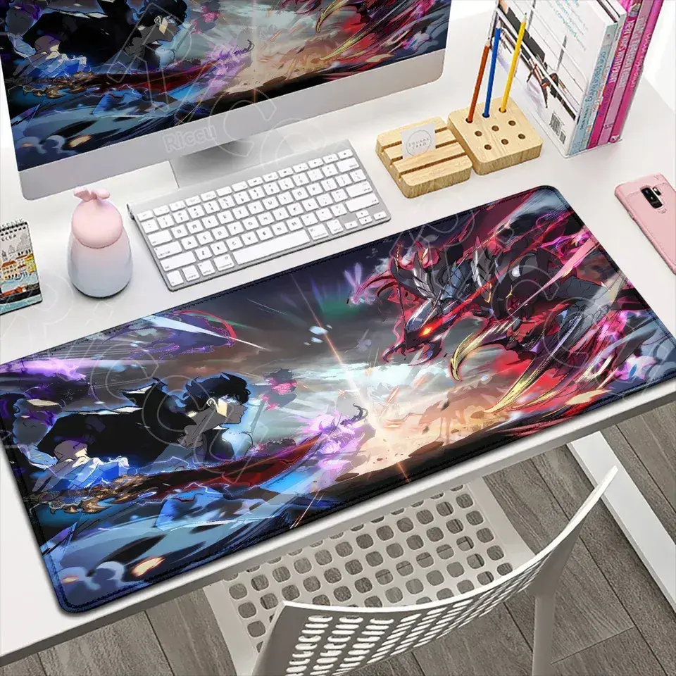 [Sale off up to 65%][Free Ship] New Cool Wallpaper Anime Solo Leveling Mousepad Computer Game Locking Edge Non-slip Mouse Pad Laptop Gaming Keyboard PC Desk Pad