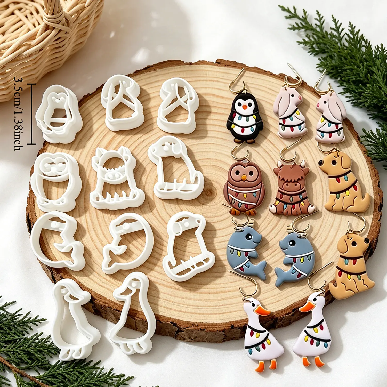 11pcs animal Shaped Polymer Clay Cutters for Creating Earrings, Jewelry, Diy jewelry making, Ideal for Crafting Tools and Molds for Jewelry Projects, Flower shape clay mold, Silicone clay mold for mother's day