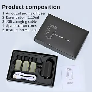 Smart Car Air Freshener Vent Clip Diffuser - Aluminum Alloy, Auto-Sense AI Start Stop Sensor, USB Rechargeable, Ambient Light, Nano Mist Odor Elim., Baby Safe Plant Perfume, Universal Clip Car Interior Accessory