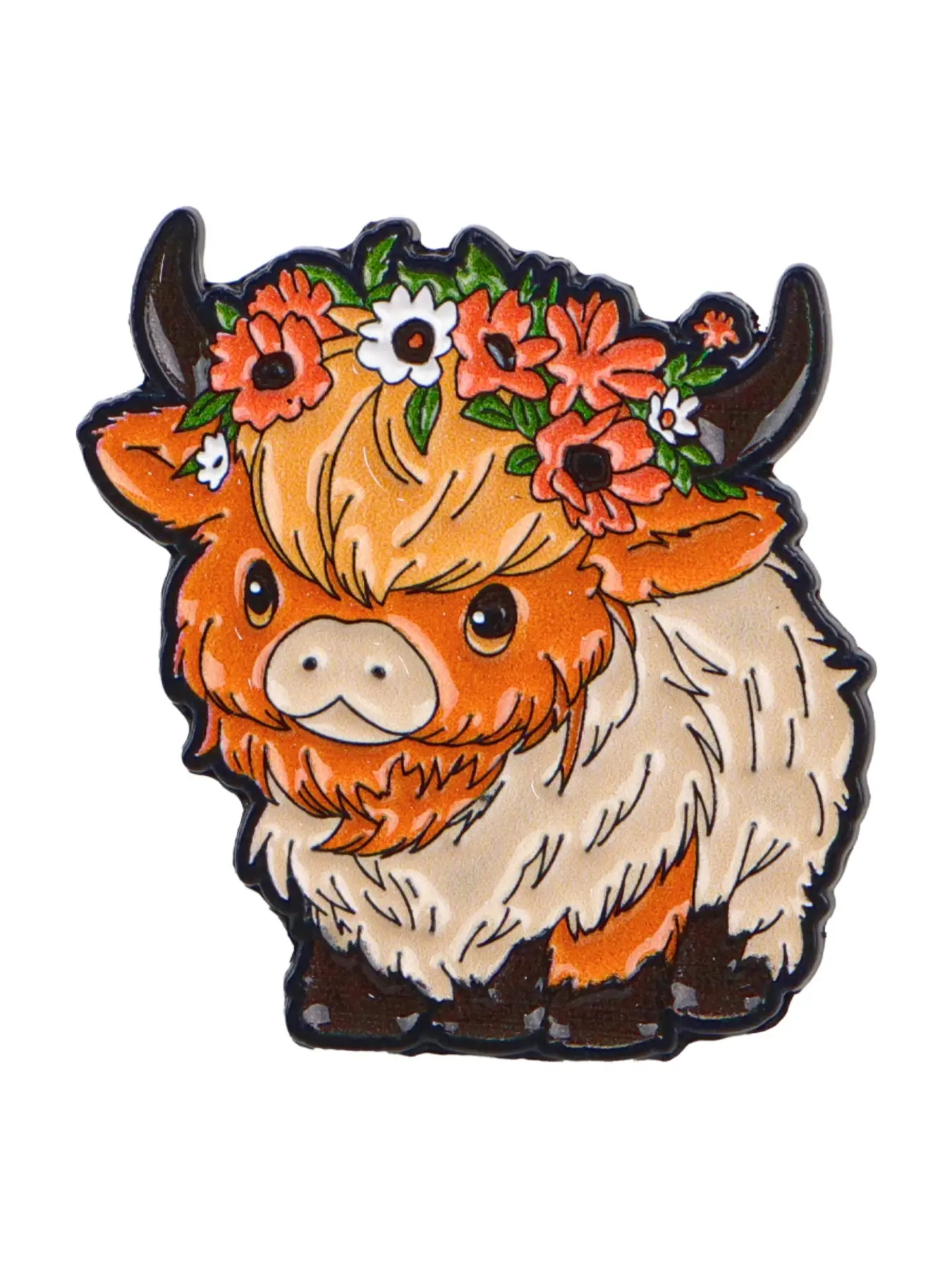 Floral Cow Lapel Brooch Pin, Cute Cartoon Animal Design, Perfect for Dresses & Sweaters, Versatile Fashion Accessory for All Seasons, Flower Brooch, Flower Accessories