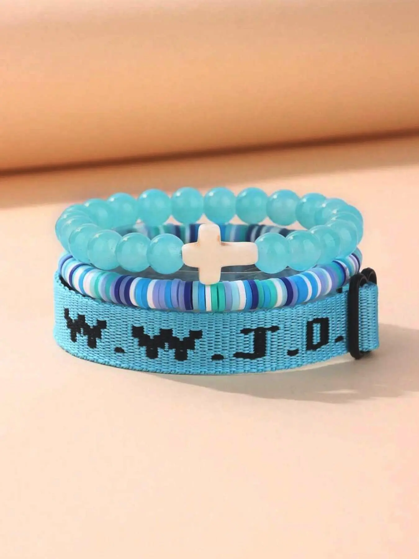 08 Blue Beads wwjd