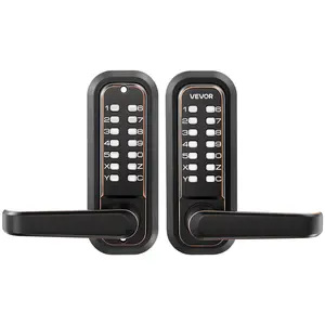 【Father's Day Gift】VEVOR Mechanical Keyless Entry Door Lock with Handle, 2.0 Code Upgrade, 4-7 Digit Combination, Double-Sided Push Button, Auto Locking, Controlled Access for Daily Use, Oil-Rubbed Bronze